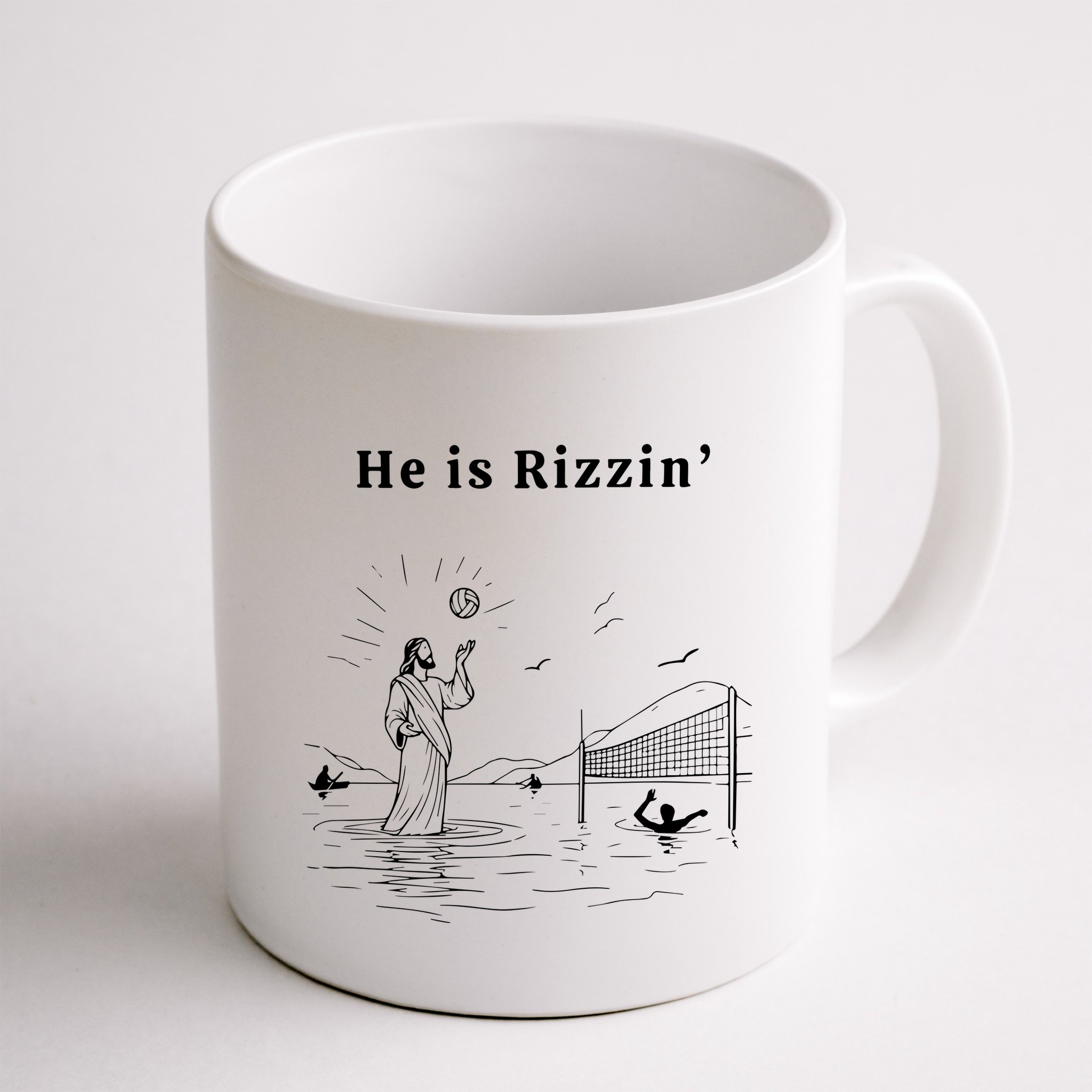 He Is Rizzin Jesus Playing Volleyball Mug