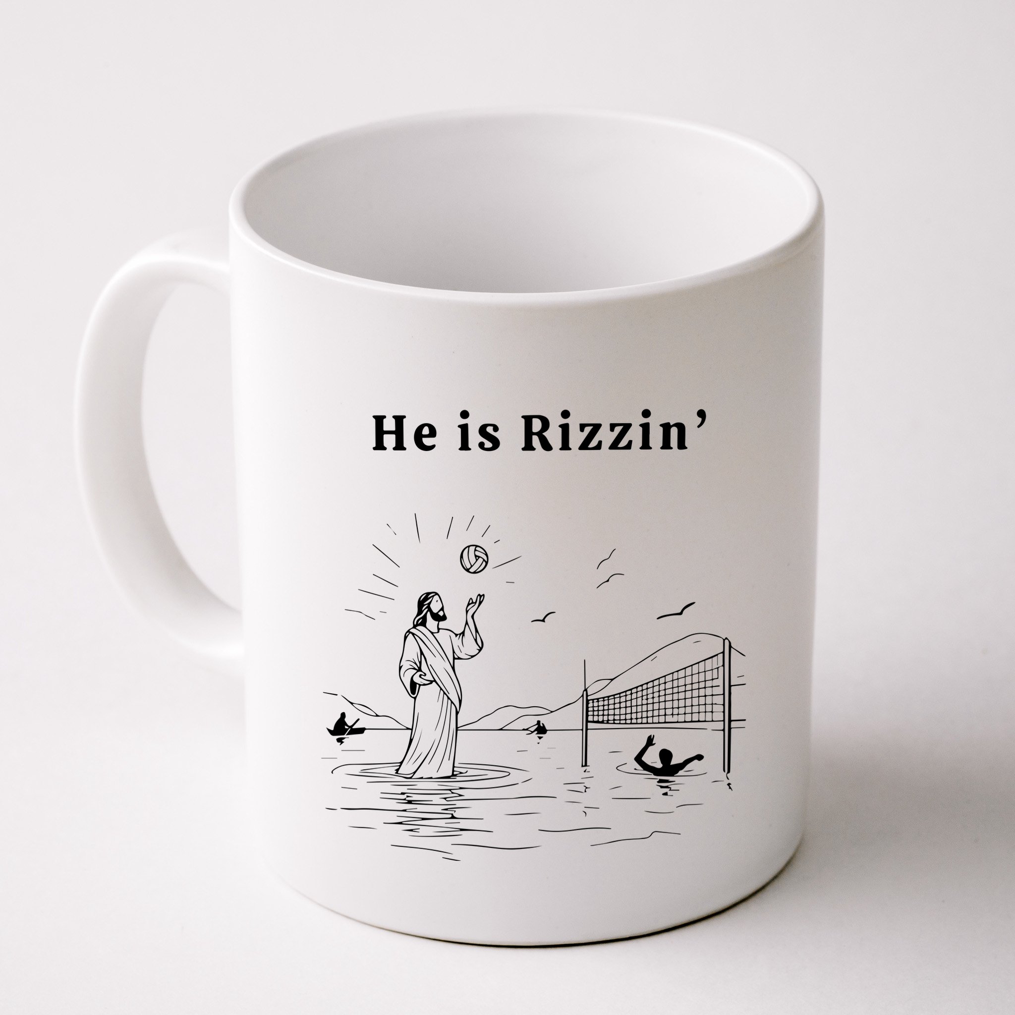 He Is Rizzin Jesus Playing Volleyball Mug