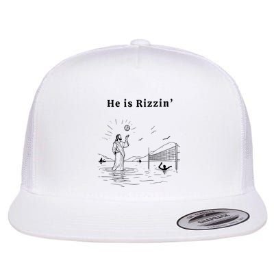 He Is Rizzin Jesus Playing Volleyball Flatbill Hat