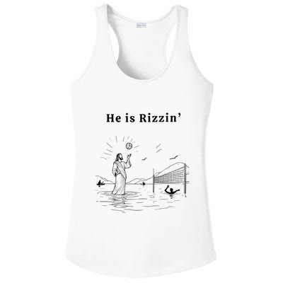 He Is Rizzin Jesus Playing Volleyball Ladies PosiCharge Competitor Racerback Tank