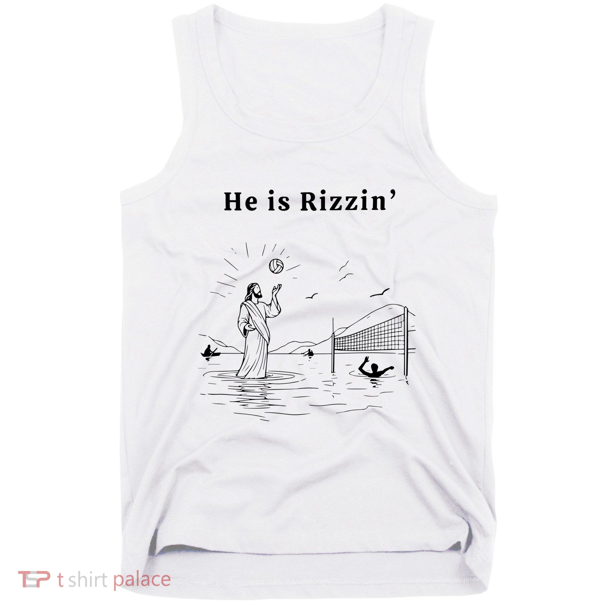 He Is Rizzin Jesus Playing Volleyball Tank Top