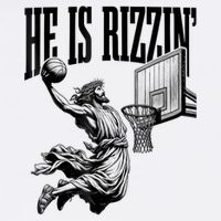 He Is Rizzin Basketball Jesus Retro Easter Christian Wool Snapback Cap