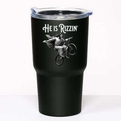 He Is Rizzin Jesus Riding Bmx Bike Funny Bicycle Rizz Tumbler