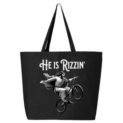 He Is Rizzin Jesus Riding Bmx Bike Funny Bicycle Rizz 25L Jumbo Tote