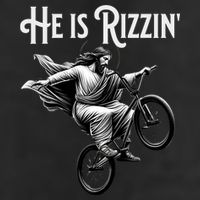 He Is Rizzin Jesus Riding Bmx Bike Funny Bicycle Rizz Hat