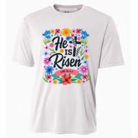 He Is Risen Spring Floral Easter Day Cooling Performance Crew T-Shirt