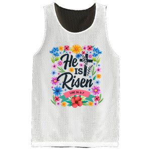 He Is Risen Spring Floral Easter Day Mesh Reversible Basketball Jersey Tank