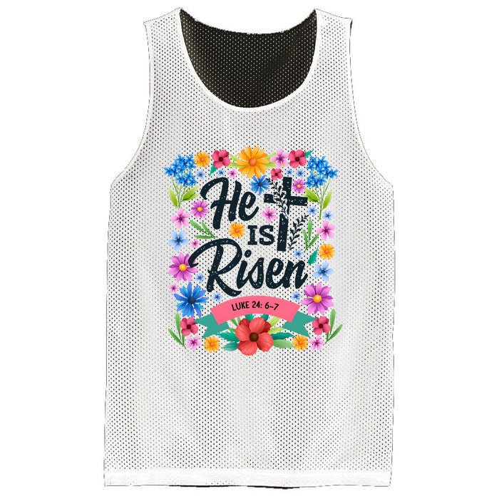 He Is Risen Spring Floral Easter Day Mesh Reversible Basketball Jersey Tank