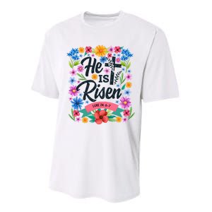 He Is Risen Spring Floral Easter Day Performance Sprint T-Shirt