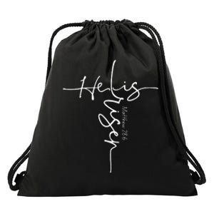 He Is Risen Christian Easter Cross Mom Gift Drawstring Bag