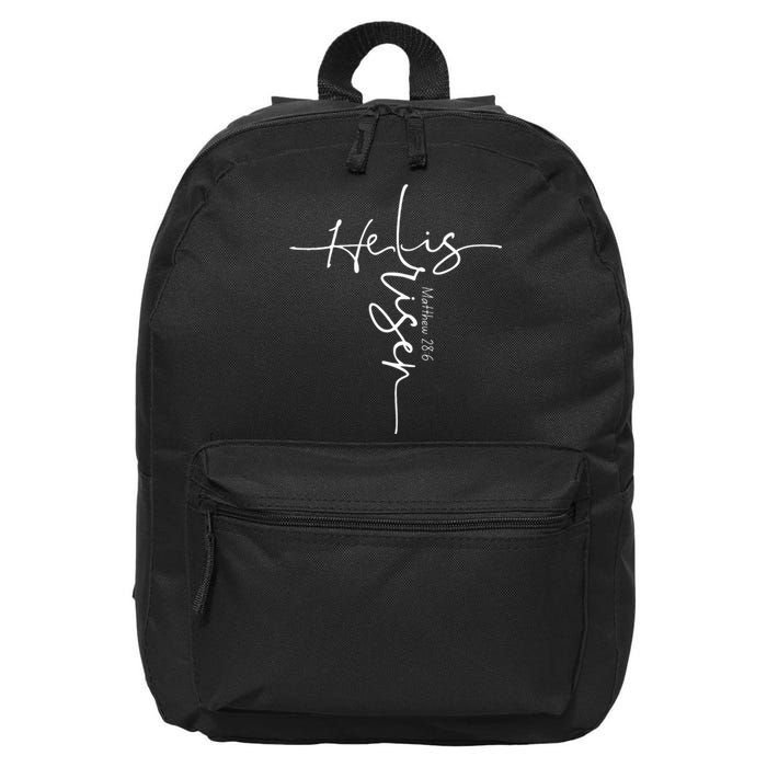 He Is Risen Christian Easter Cross Mom Gift 16 in Basic Backpack