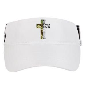 He Is Risen Christian Easter Verse Green Camo Cross Adult Drive Performance Visor