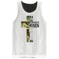 He Is Risen Christian Easter Verse Green Camo Cross Mesh Reversible Basketball Jersey Tank