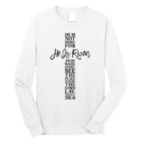 He Is Risen Jesus Cross Scripture Matthew Long Sleeve Shirt