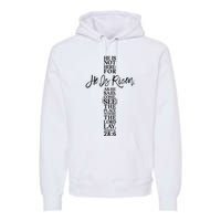 He Is Risen Jesus Cross Scripture Matthew Premium Hoodie