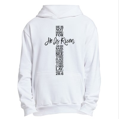 He Is Risen Jesus Cross Scripture Matthew Urban Pullover Hoodie