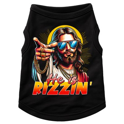 He Is Rizzin' Funny Jesus Christian Happy Easter Eggs  Doggie Tank