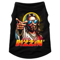He Is Rizzin' Funny Jesus Christian Happy Easter Eggs  Doggie Tank