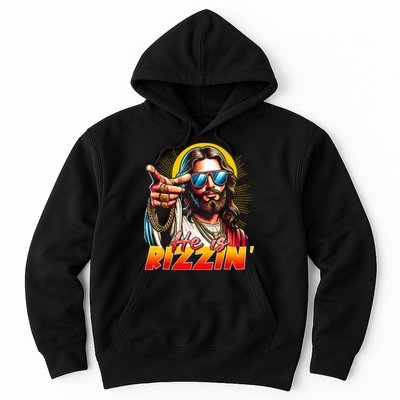 He Is Rizzin' Funny Jesus Christian Happy Easter Eggs  Hoodie