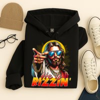 He Is Rizzin' Funny Jesus Christian Happy Easter Eggs  Hoodie