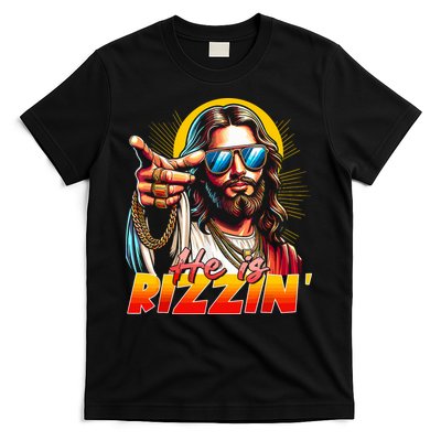 He Is Rizzin' Funny Jesus Christian Happy Easter Eggs  T-Shirt
