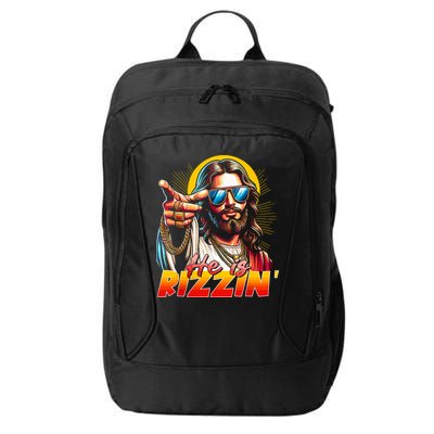 He Is Rizzin' Funny Jesus Christian Happy Easter Eggs  City Backpack