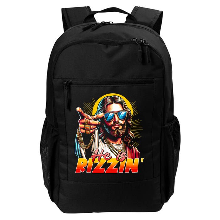 He Is Rizzin' Funny Jesus Christian Happy Easter Eggs  Backpack