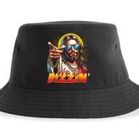 He Is Rizzin' Funny Jesus Christian Happy Easter Eggs  Sustainable Bucket Hat