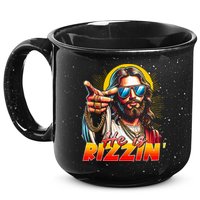 He Is Rizzin' Funny Jesus Christian Happy Easter Eggs  15oz Campfire Ceramic Mug