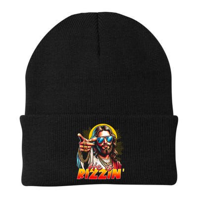 He Is Rizzin' Funny Jesus Christian Happy Easter Eggs  Beanie