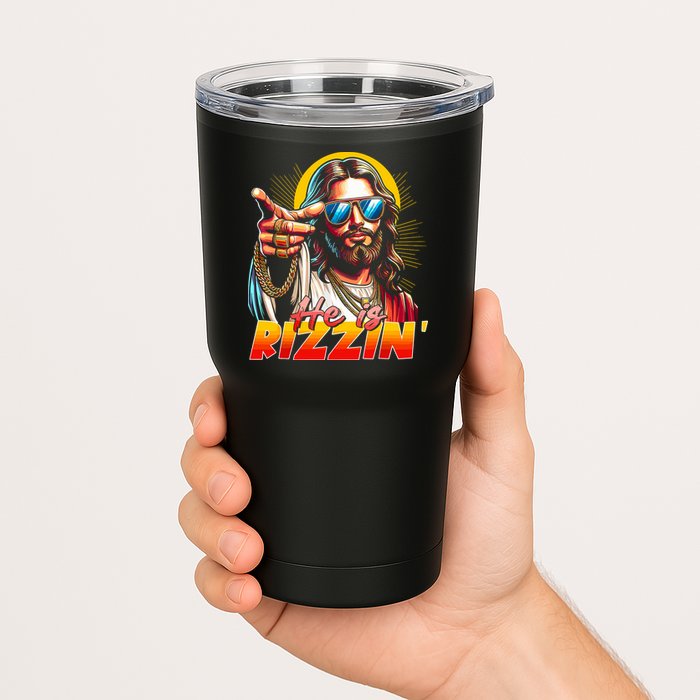He Is Rizzin' Funny Jesus Christian Happy Easter Eggs  Tumbler