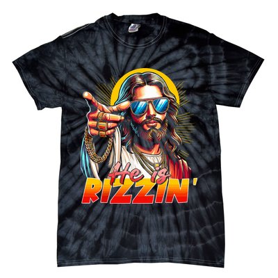 He Is Rizzin' Funny Jesus Christian Happy Easter Eggs  Tie-Dye T-Shirt