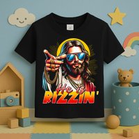 He Is Rizzin' Funny Jesus Christian Happy Easter Eggs  Toddler T-Shirt