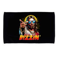 He Is Rizzin' Funny Jesus Christian Happy Easter Eggs  Microfiber Hand Towel