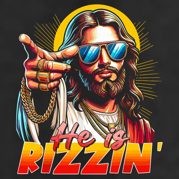 He Is Rizzin' Funny Jesus Christian Happy Easter Eggs  Microfiber Hand Towel