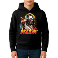 He Is Rizzin' Funny Jesus Christian Happy Easter Eggs  Kids Hoodie