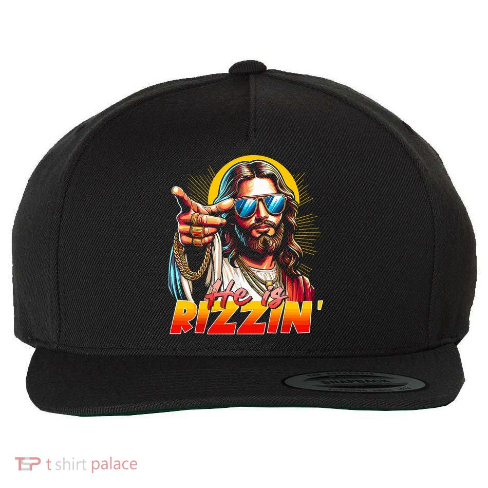 He Is Rizzin' Funny Jesus Christian Happy Easter Eggs  Wool Snapback Cap