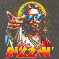 He Is Rizzin' Funny Jesus Christian Happy Easter Eggs  Cotton Canvas Backpack