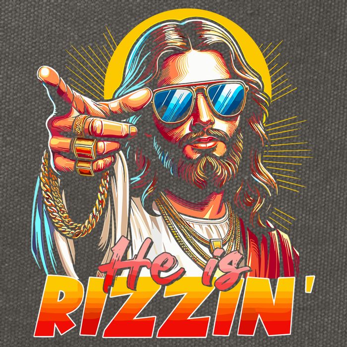 He Is Rizzin' Funny Jesus Christian Happy Easter Eggs  Cotton Canvas Backpack