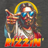 He Is Rizzin' Funny Jesus Christian Happy Easter Eggs  Vector Backpack