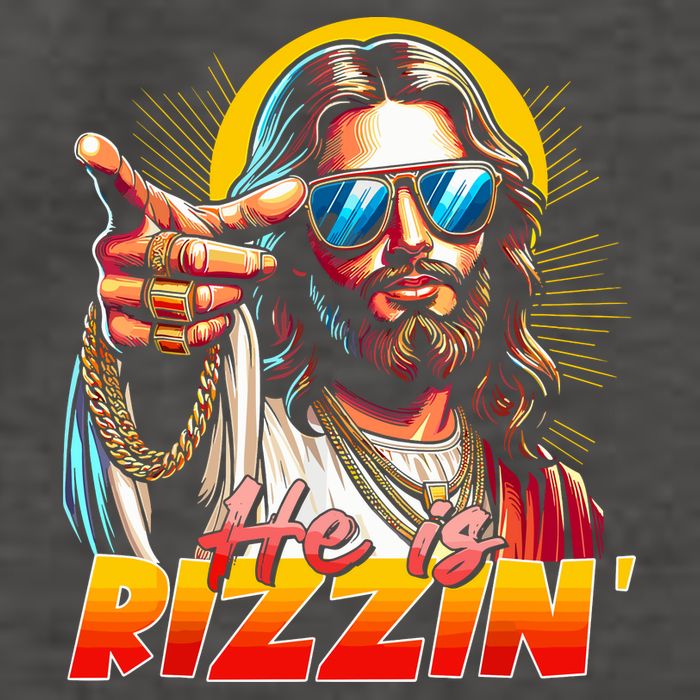 He Is Rizzin' Funny Jesus Christian Happy Easter Eggs  Vector Backpack
