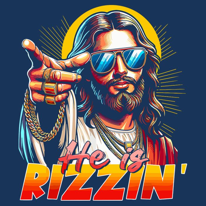 He Is Rizzin' Funny Jesus Christian Happy Easter Eggs  Infant Baby Jersey Bodysuit