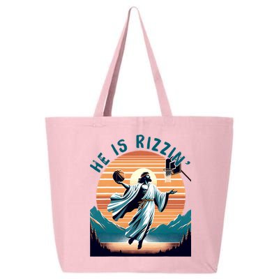 He Is Rizzin Basketball Jesus Retro Easter Christian 25L Jumbo Tote