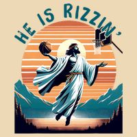 He Is Rizzin Basketball Jesus Retro Easter Christian Drawstring Bag