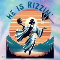 He Is Rizzin Basketball Jesus Retro Easter Christian Legacy Tie Dye Trucker Hat