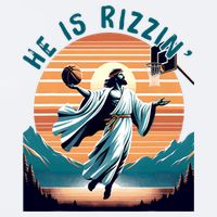 He Is Rizzin Basketball Jesus Retro Easter Christian Sueded Cloud Jersey T-Shirt