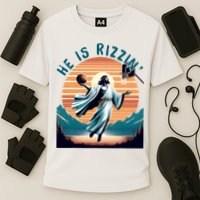 He Is Rizzin Basketball Jesus Retro Easter Christian Cooling Performance Crew T-Shirt