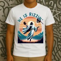 He Is Rizzin Basketball Jesus Retro Easter Christian T-Shirt