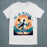 He Is Rizzin Basketball Jesus Retro Easter Christian T-Shirt