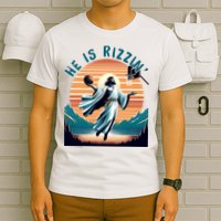 He Is Rizzin Basketball Jesus Retro Easter Christian T-Shirt